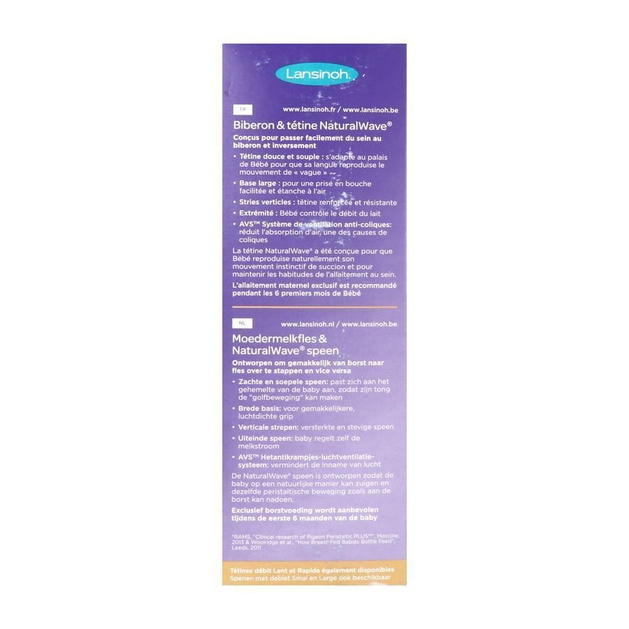 Lansinoh Biberon + Natural Wave Tetine 240ml