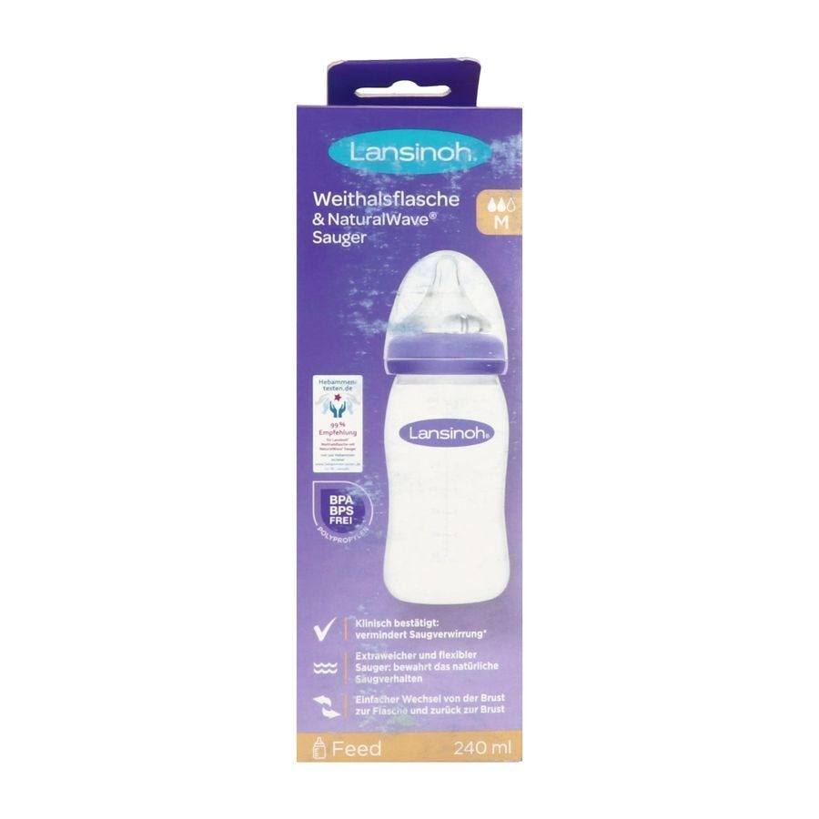 Lansinoh Biberon + Natural Wave Tetine 240ml