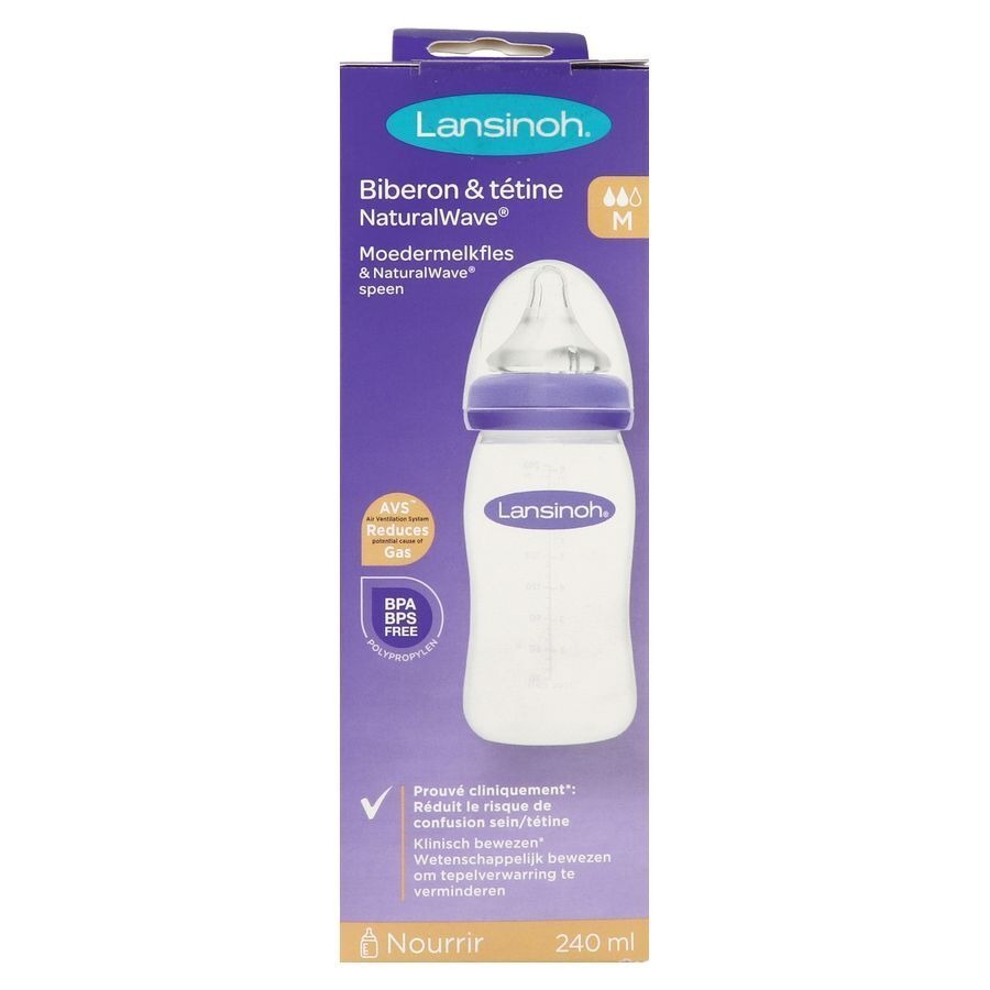 Lansinoh Biberon + Natural Wave Tetine 240ml