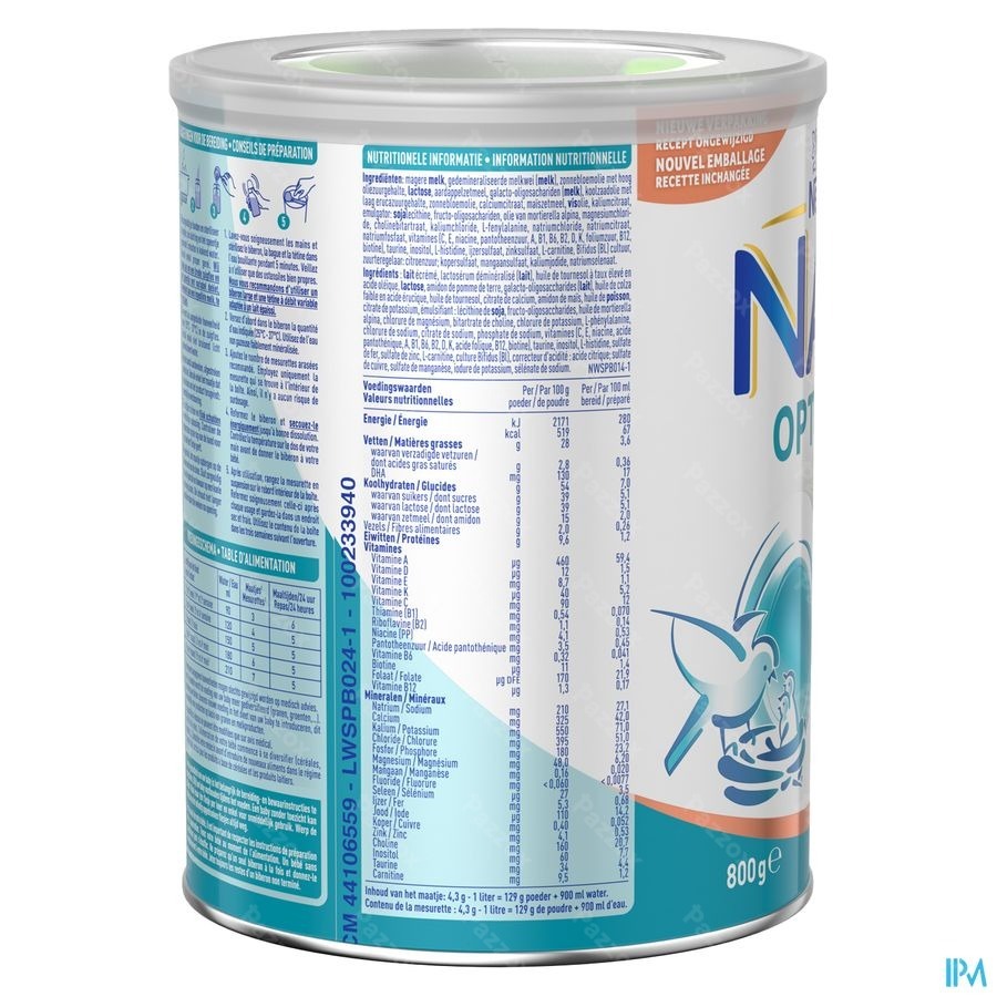 Nan Satiété 1 Lait pour Nourrissons épaissi Bébé 0-6 Mois 800g