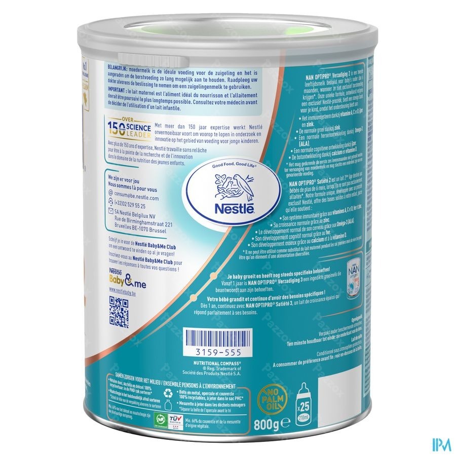 Nan Satiété 2 Lait de Suite épaissi Bébé 6+ Mois 800g