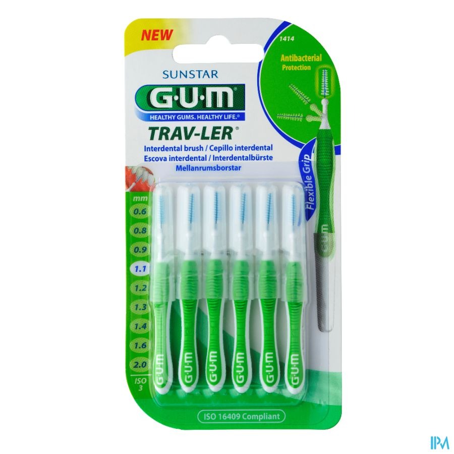 Gum Trav-Ler Brosse Interdentale 1,1mm 6 Pièces