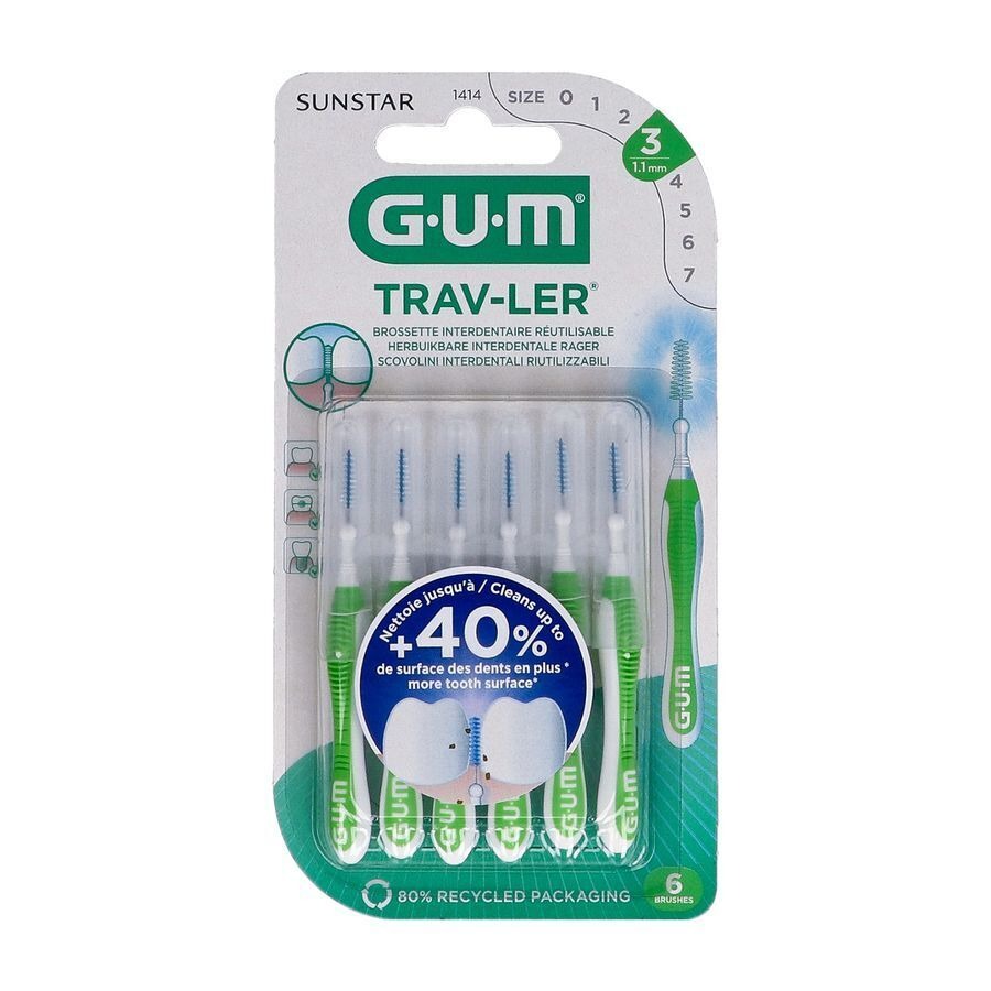 Gum Trav-Ler Brosse Interdentale 1,1mm 6 Pièces