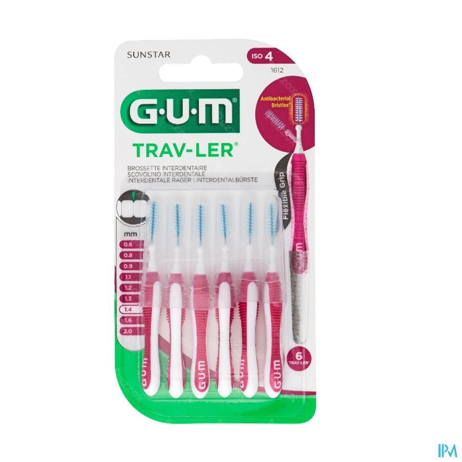 Gum Trav-Ler Brosse Interdentale 1,4mm 6 Pièces