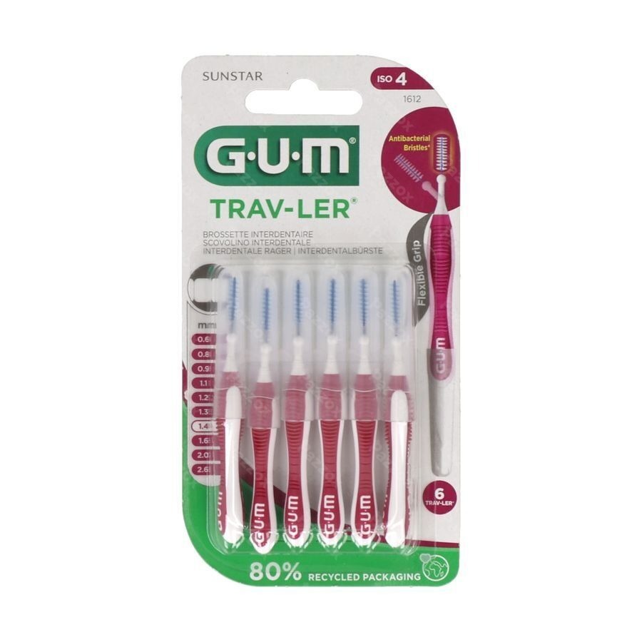 Gum Trav-Ler Brosse Interdentale 1,4mm 6 Pièces