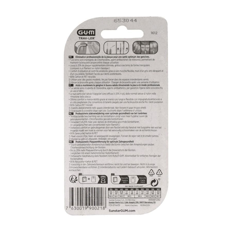 Gum Trav-Ler Brosse Interdentale 1,4mm 6 Pièces