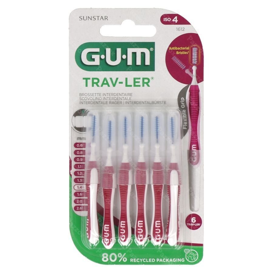 Gum Trav-Ler Brosse Interdentale 1,4mm 6 Pièces