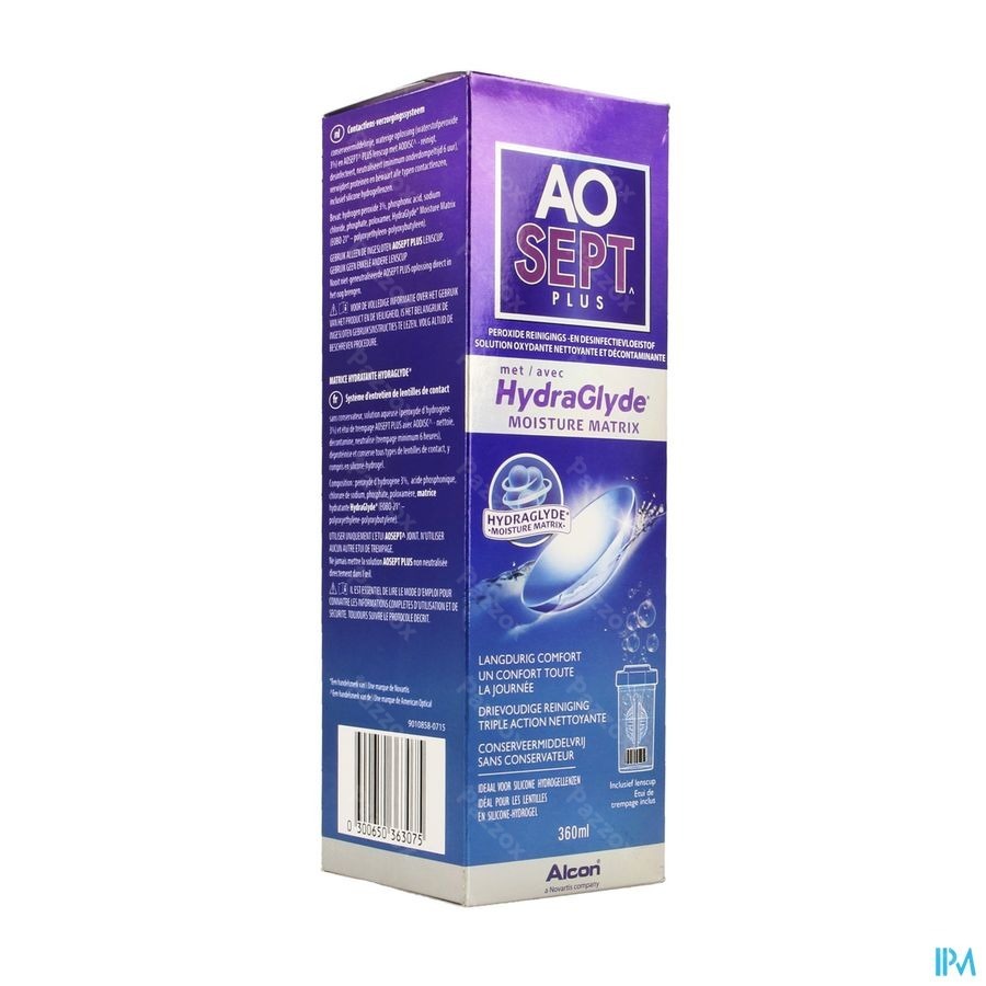 Aosept Plus Avec Hydraglyde 1x360ml + 1 Lenscase