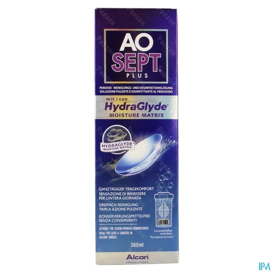 Aosept Plus Avec Hydraglyde 1x360ml + 1 Lenscase