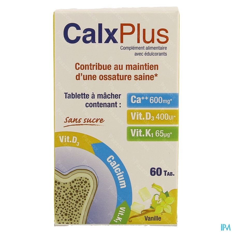 CalxPlus Vanille 60 Comprimés à croquer