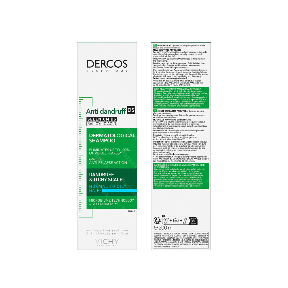 Vichy Dercos Shampooing Anti-Pelliculaire Cheveux Gras 200ml