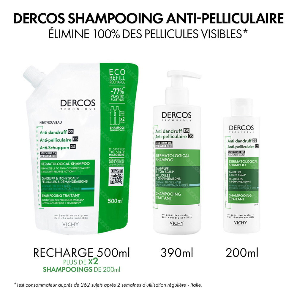 Vichy Dercos Shampooing Anti-Pelliculaire Cheveux Gras 200ml