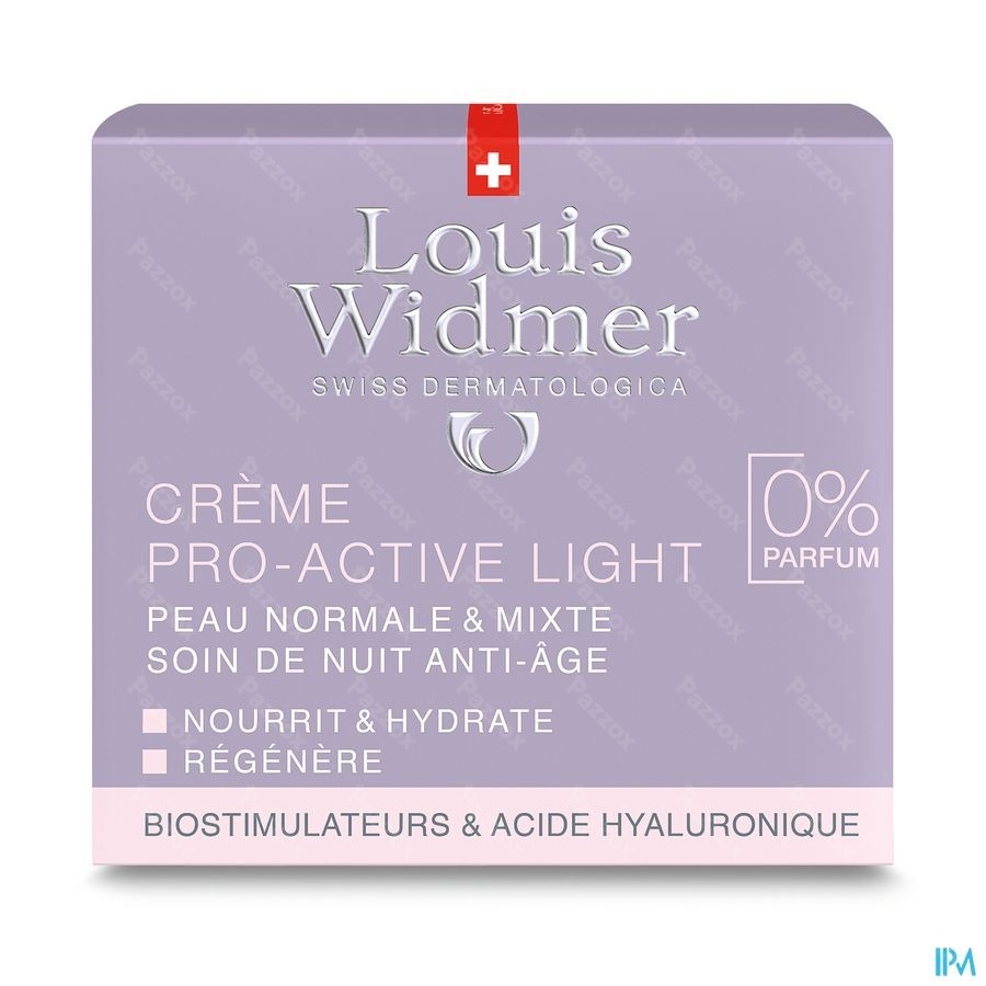 Louis Widmer Pro-Active Light Crème de Nuit Sans Parfum 50ml 