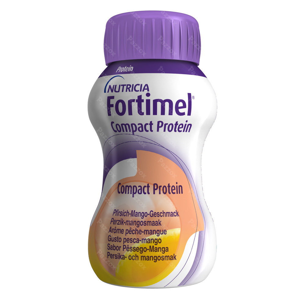 Fortimel Compact Protein Pêche-mangue Bouteilles 4x125ml