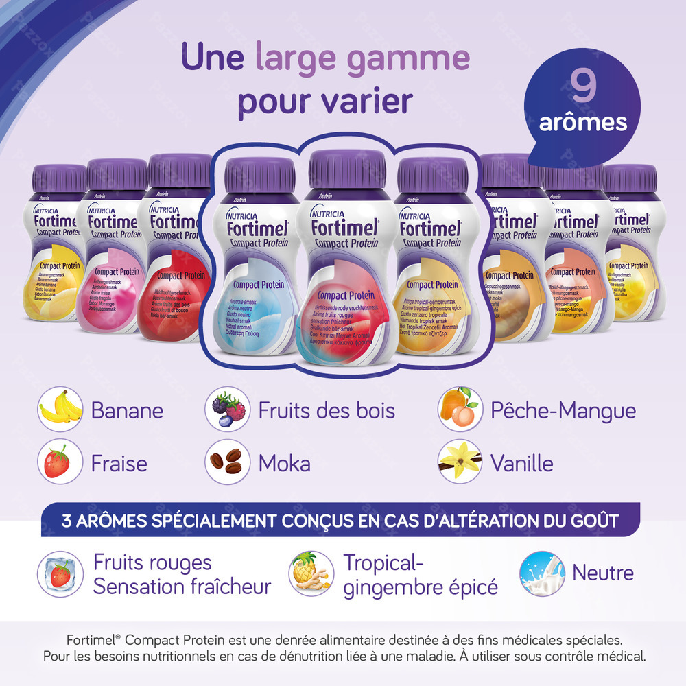 Fortimel Compact Protein Pêche-mangue Bouteilles 4x125ml