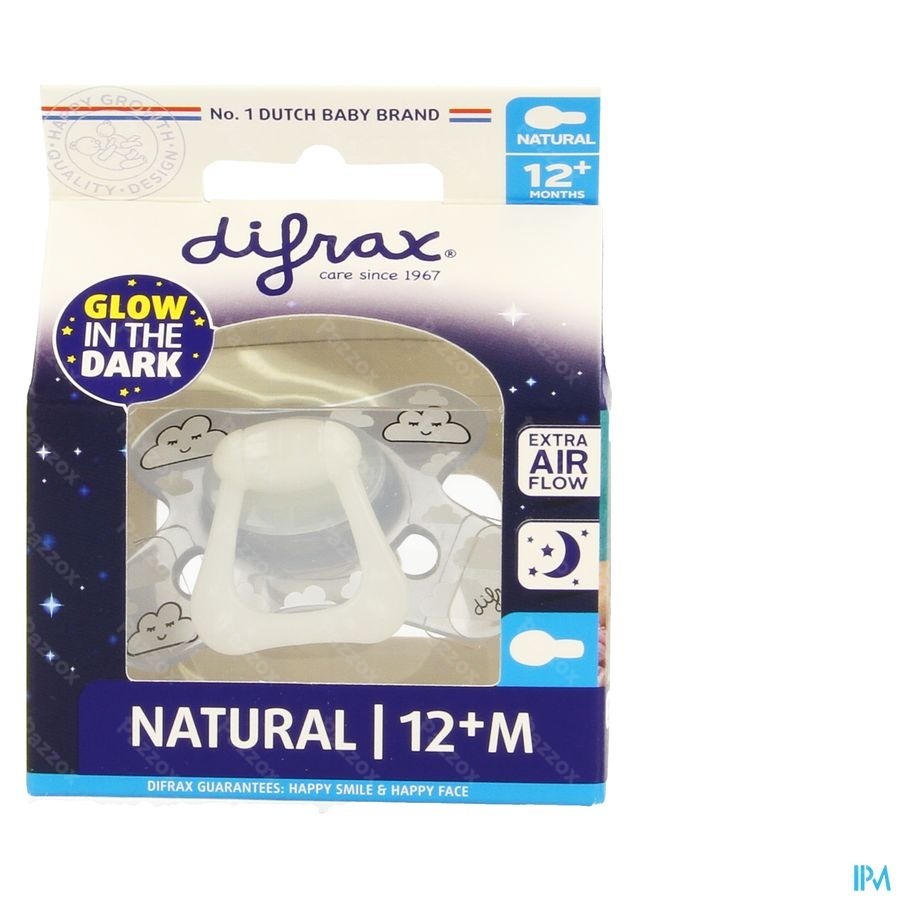 Difrax Sucette Natural 12m+ Nuit