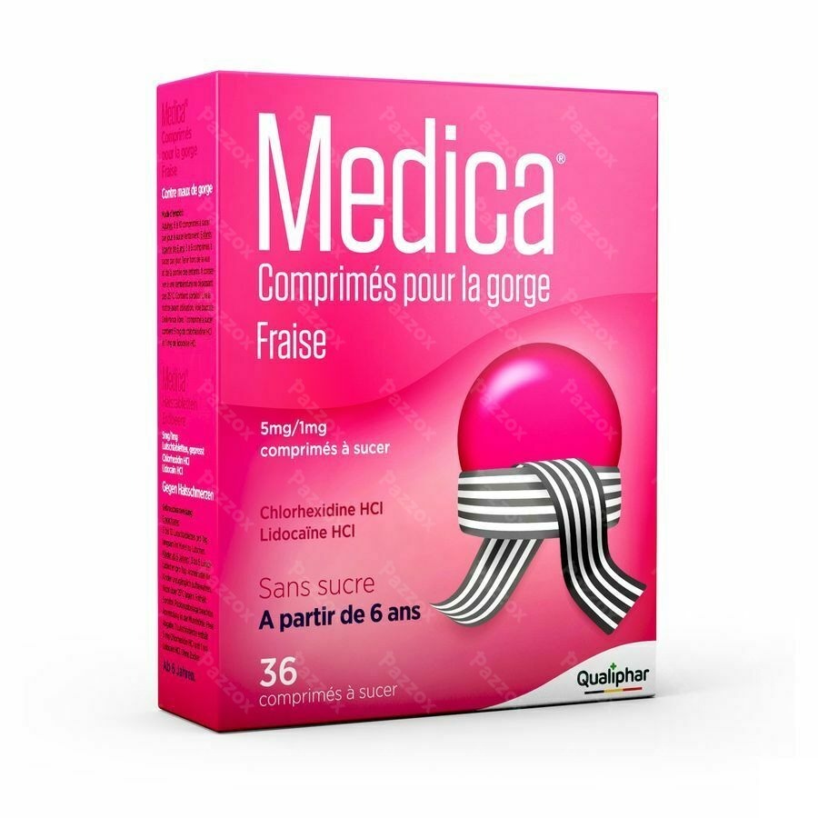 Medica Comprimes Gorge Fraise Comp A Sucer 36