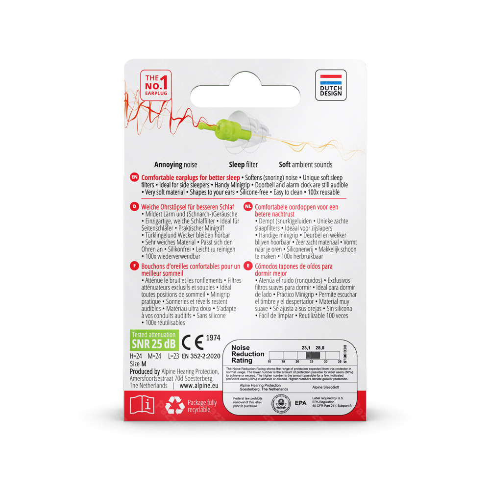 Alpine SleepSoft 1 Paire Bouchon Oreille