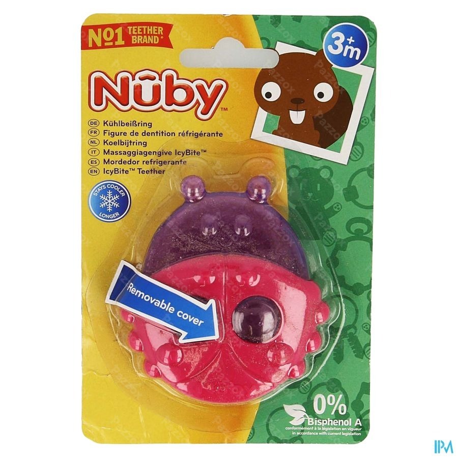 Nûby Figure de dentition réfrigérante en forme d’animal avec couvercle amovible - 3m+