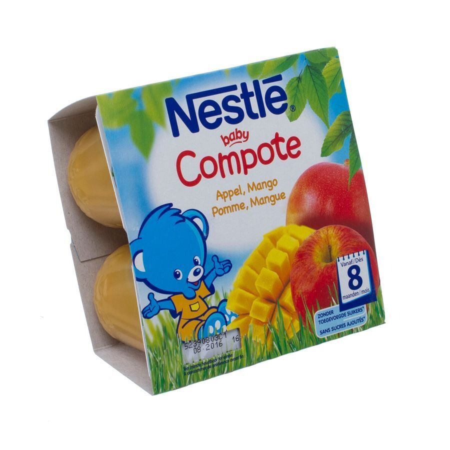 Nestle Baby Compote Pomme Mangue Pot 4x100g Pazzox