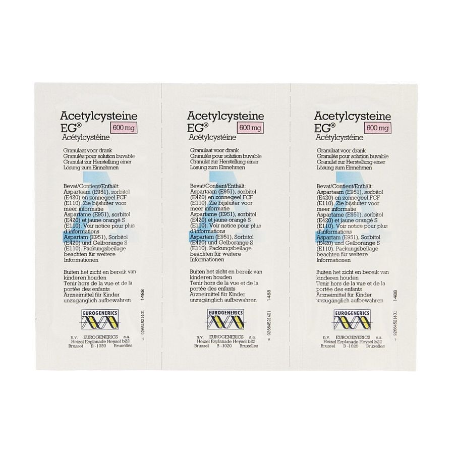 Acetylcysteine EG 600mg 60 Sachets