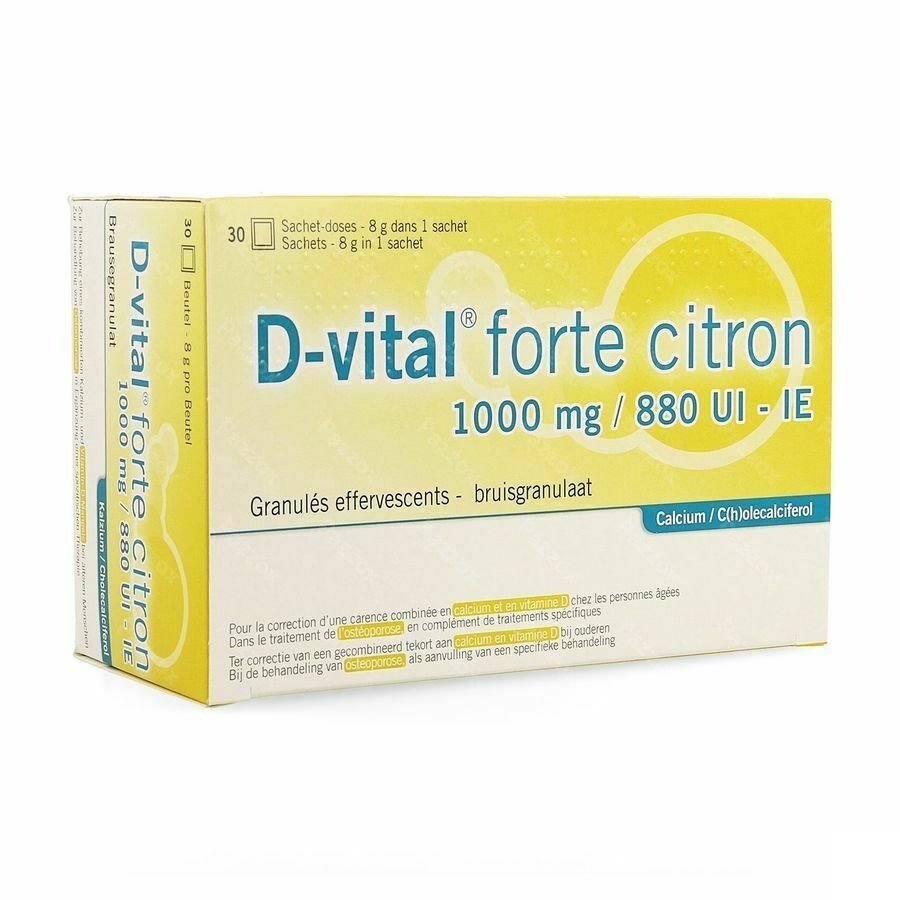 D-vital Forte Citron 1000mg/880ui Efferv. Sach 30