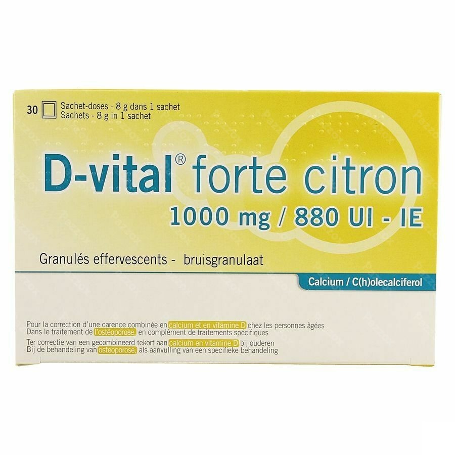 D-vital Forte Citron 1000mg/880ui Efferv. Sach 30