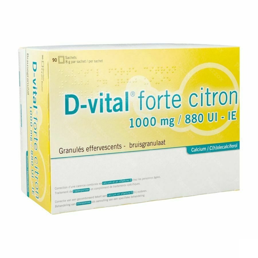 D-vital Forte Citron 1000mg/880ui Efferv. Sach 90