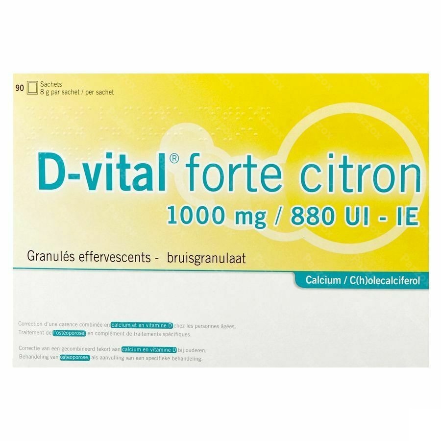 D-vital Forte Citron 1000mg/880ui Efferv. Sach 90