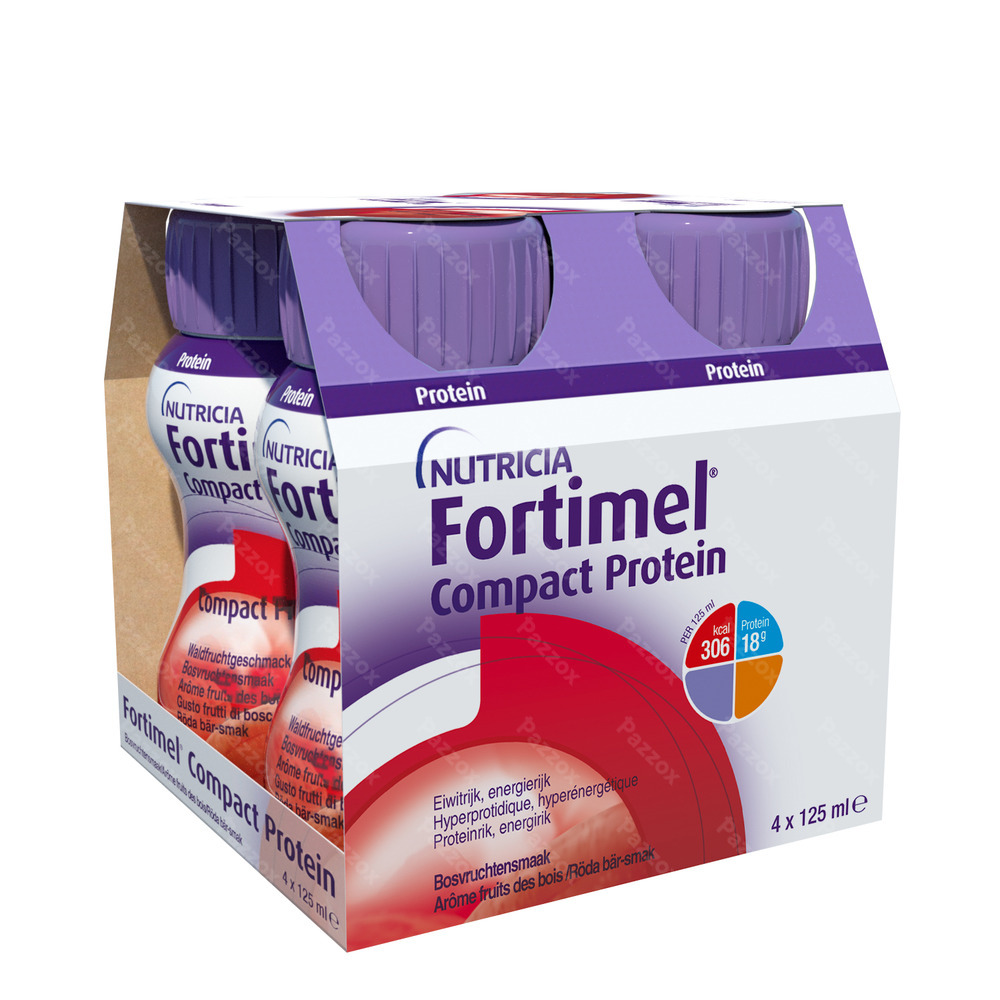 Fortimel Compact Protein Fruits De La Forêt Bouteilles 4x125ml