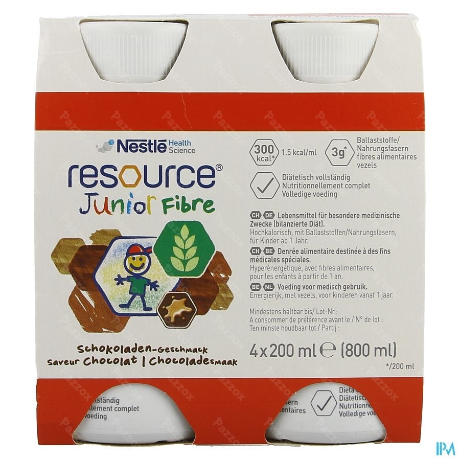 Resource Junior Fibre Chocolat 4x200ml