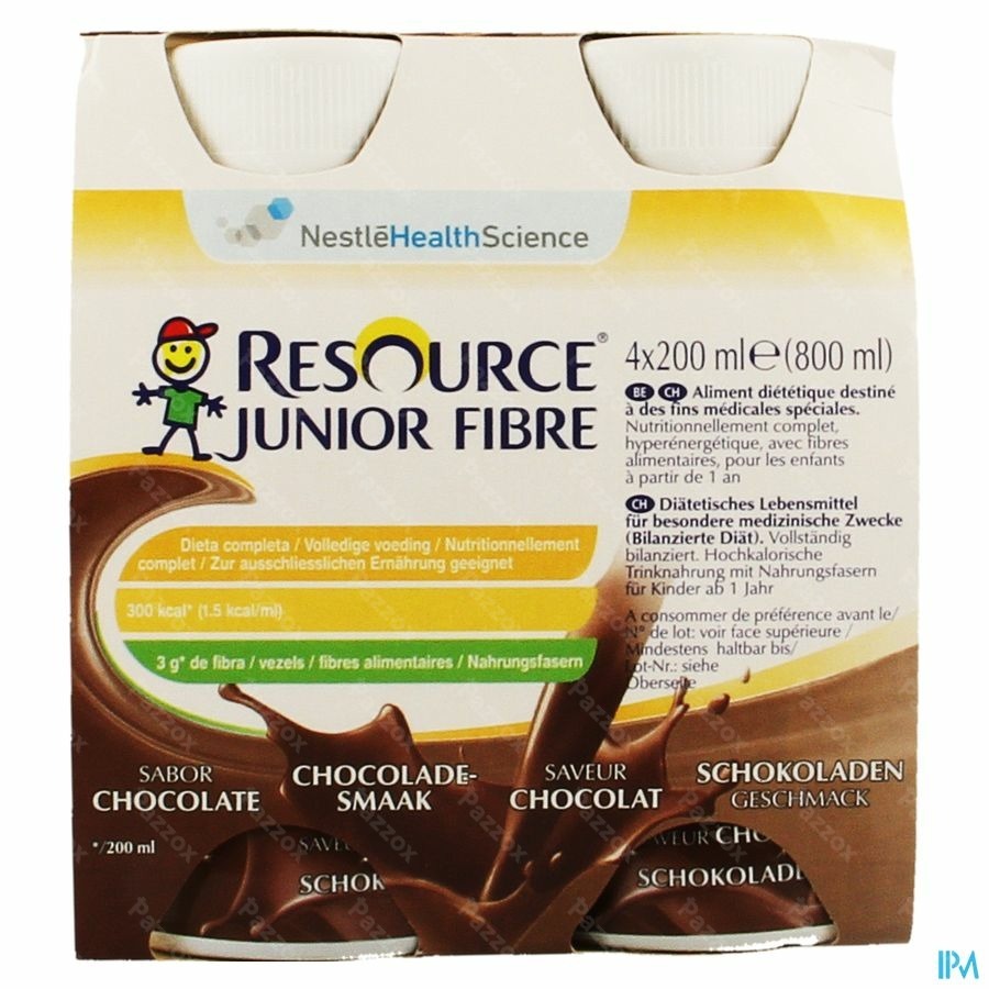 Resource Junior Fibre Chocolat 4x200ml