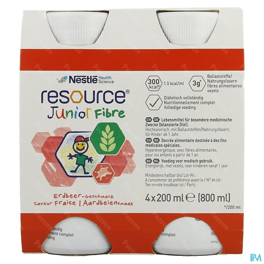 Resource Junior Fibre Fraise 4x200ml