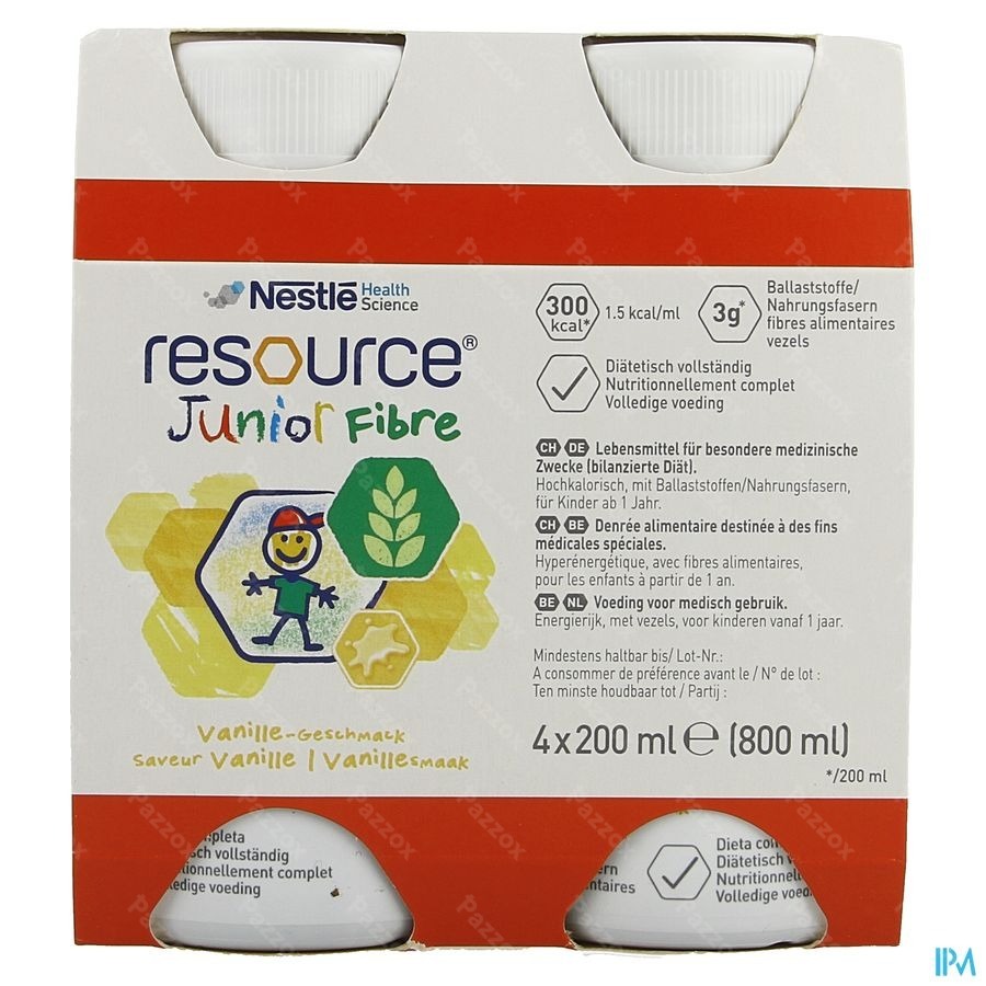 Resource Junior Fibre Vanille 4x200ml