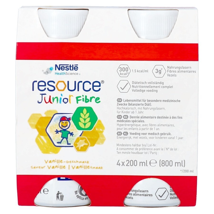 Resource Junior Fibre Vanille 4x200ml