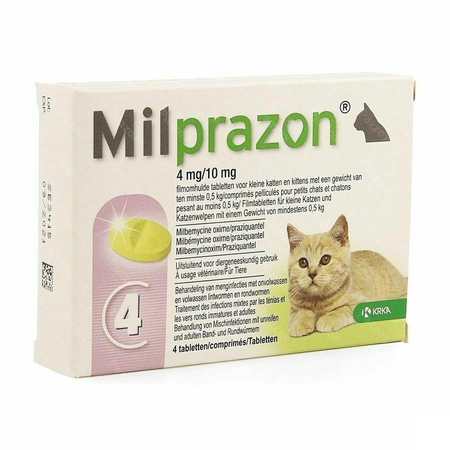 Milprazon 4mg/ 10mg Chat +0,5kg Comp 1x4