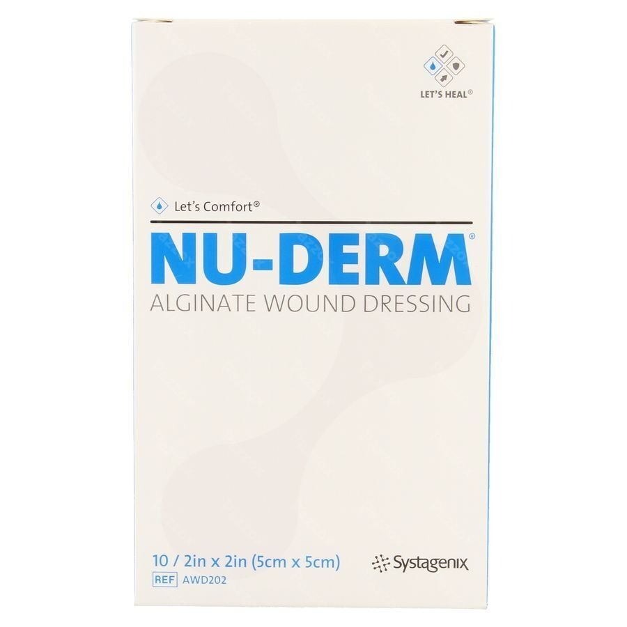 Nu-derm Pansement Alginate 5x 5cm 10 Awd202