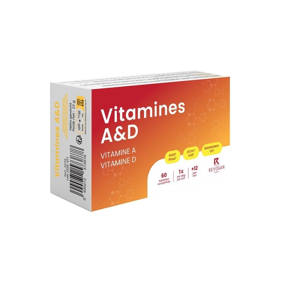 Revogan Nutritic Vitamines A & D Peau Vue Os 60 Comprimés 