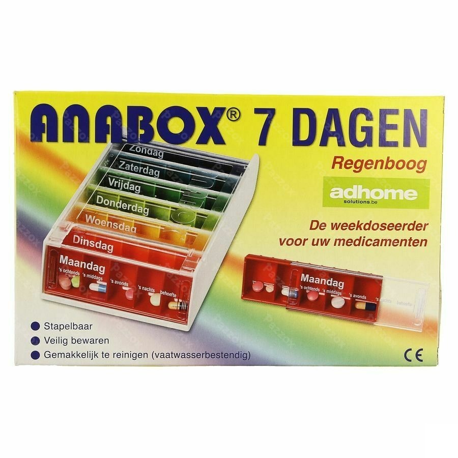 Boite Medicaments Anabox 7 X 5 Rainbow NL