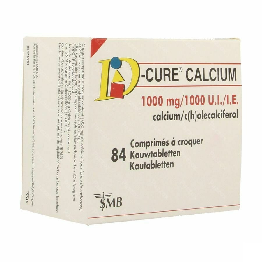 D-Cure Calcium 1000mg/1000ui Comprimés à Croquer 84