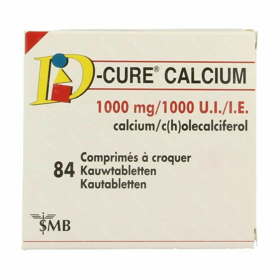 D-Cure Calcium 1000mg/1000ui Comprimés à Croquer 84