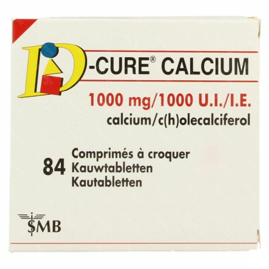 D-Cure Calcium 1000mg/1000ui Comprimés à Croquer 84