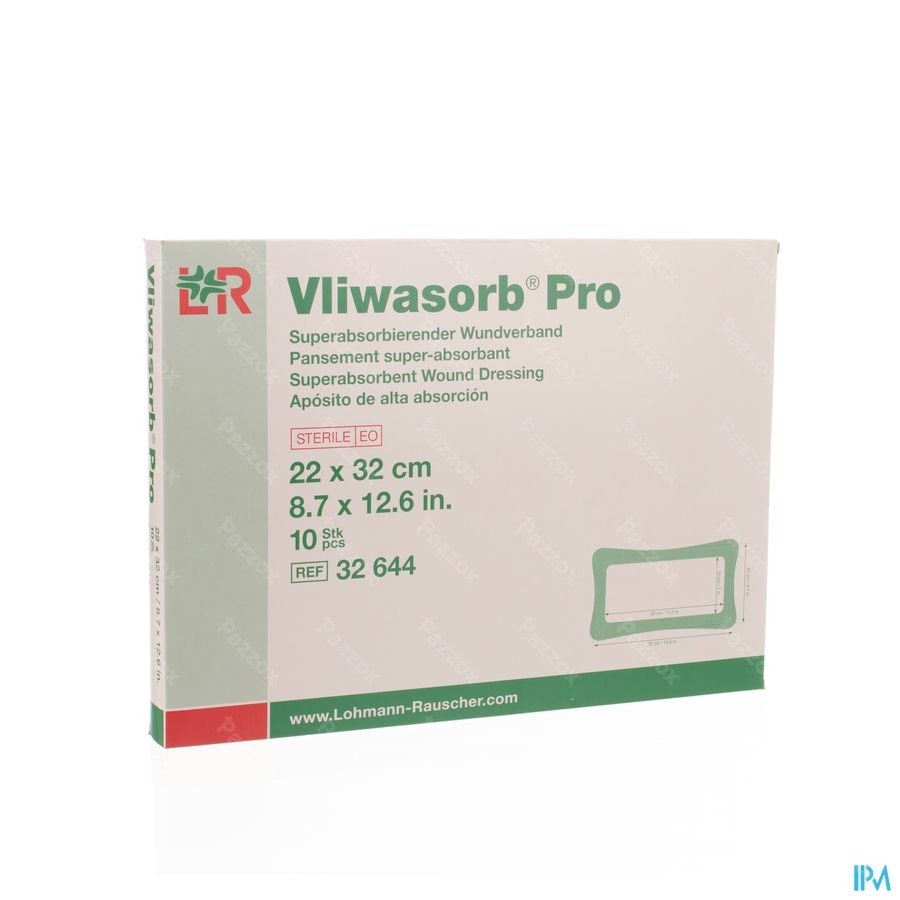 Vliwasorb Pro Pansement 22x32cm 10 32644
