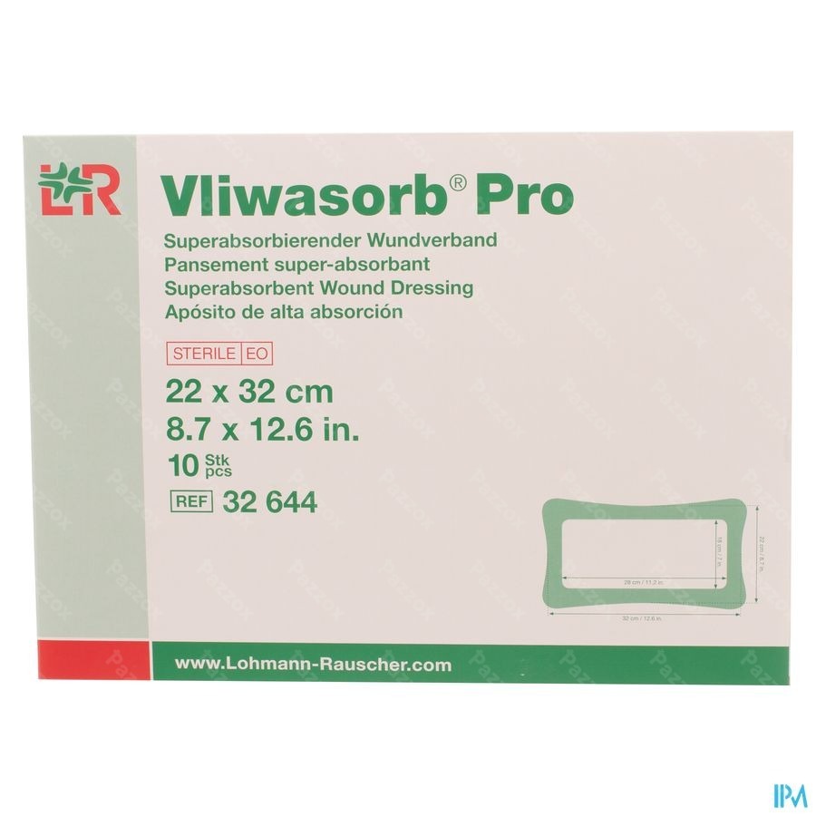 Vliwasorb Pro Pansement 22x32cm 10 32644