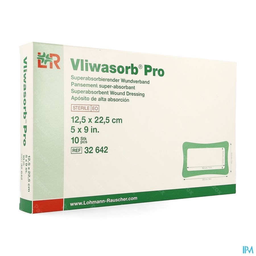 Vliwasorb Pro Pansement 12,5x22,5cm 10 32642