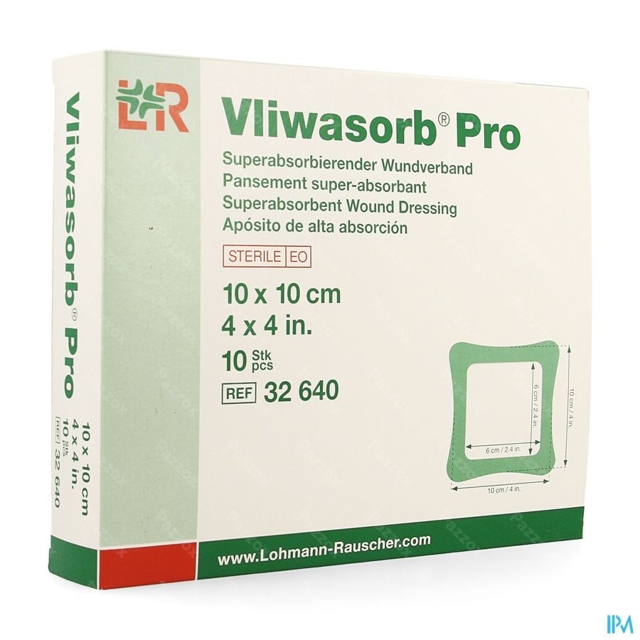 Vliwasorb Pro Pansement 10x10cm 10 32640