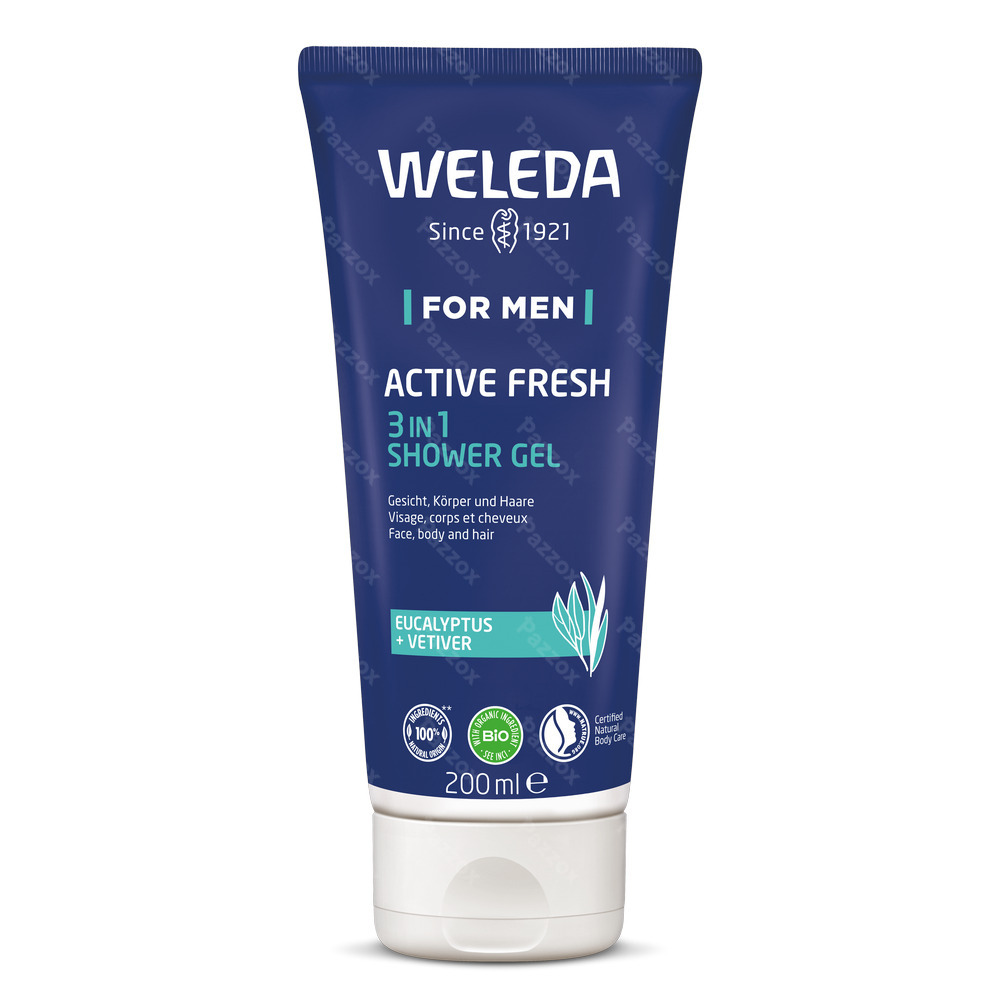 Weleda Men Activ Fresh Gel Douche 3en1 200ml