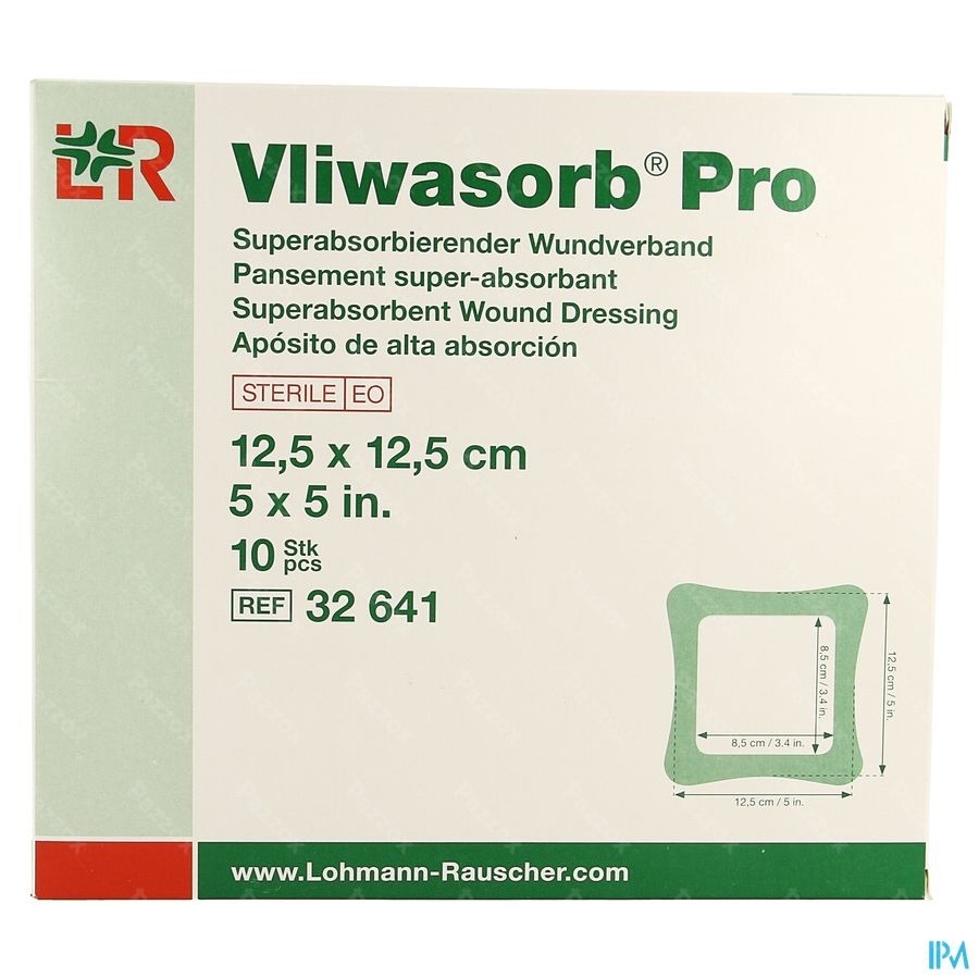 Vliwasorb Pro Pansement 12,5x12,5cm 10 32641