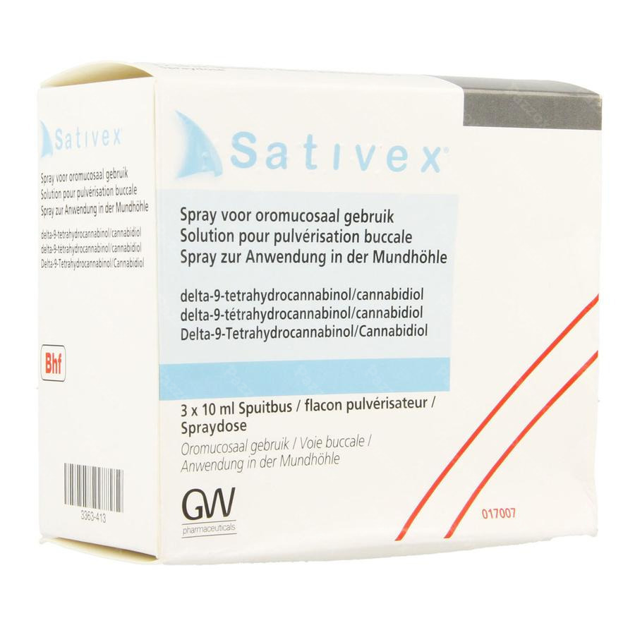 Sativex sol. pulv. bucc. flac. pulv. 3 x 10 ml