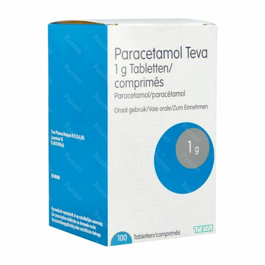 Paracetamol Teva 1g 100 Comprimés Flacon